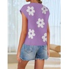 image:imageZESICA Womens Summer Floral Print Short Sleeve Knit Sweater VestPurple