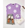 image:imageZESICA Womens Summer Floral Print Short Sleeve Knit Sweater VestPurple