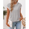 image:imageZESICA Womens Summer Floral Print Short Sleeve Knit Sweater VestStripedblack