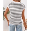 image:imageZESICA Womens Summer Floral Print Short Sleeve Knit Sweater VestStripedblack