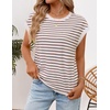 image:imageZESICA Womens Summer Floral Print Short Sleeve Knit Sweater VestTanbrown