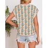 image:imageZESICA Womens Summer Floral Print Short Sleeve Knit Sweater VestWhite