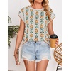 image:imageZESICA Womens Summer Floral Print Short Sleeve Knit Sweater VestWhite
