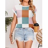 image:imageZESICA Womens Summer Floral Print Short Sleeve Knit Sweater VestWhitepink