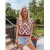image:imageZESICA Womens Summer Floral Print Short Sleeve Knit Sweater VestWine