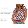 image:imageZESICA Womens Summer Floral Print Short Sleeve Knit Sweater VestWine