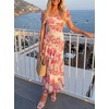 image:imageZESICA Womens Summer Floral Short Sleeve Bodycon Maxi Wedding Guest DressApricot