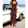 image:imageZESICA Womens Summer Floral Short Sleeve Bodycon Maxi Wedding Guest DressBlack