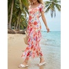 image:imageZESICA Womens Summer Floral Short Sleeve Bodycon Maxi Wedding Guest DressVintage Pink