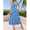 image:imageZESICA Womens Summer Floral Sleeveless V Neck Maxi SundressBlue