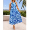 image:imageZESICA Womens Summer Floral Sleeveless V Neck Maxi SundressBlue