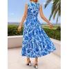 image:imageZESICA Womens Summer Floral Sleeveless V Neck Maxi SundressBlue