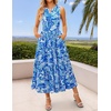 image:imageZESICA Womens Summer Floral Sleeveless V Neck Maxi SundressBlue