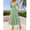 image:imageZESICA Womens Summer Floral Sleeveless V Neck Maxi SundressGreen