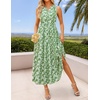 image:imageZESICA Womens Summer Floral Sleeveless V Neck Maxi SundressGreen