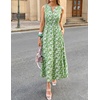 image:imageZESICA Womens Summer Floral Sleeveless V Neck Maxi SundressGreen