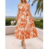 image:imageZESICA Womens Summer Floral Sleeveless V Neck Maxi SundressOrange