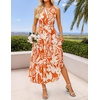 image:imageZESICA Womens Summer Floral Sleeveless V Neck Maxi SundressOrange