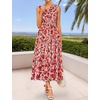 image:imageZESICA Womens Summer Floral Sleeveless V Neck Maxi SundressPink