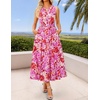 image:imageZESICA Womens Summer Floral Sleeveless V Neck Maxi SundressRose