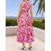 image:imageZESICA Womens Summer Floral Sleeveless V Neck Maxi SundressRose
