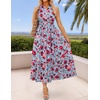 image:imageZESICA Womens Summer Floral Sleeveless V Neck Maxi SundressSky Blue