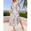 image:imageZESICA Womens Summer Floral Sleeveless V Neck Maxi SundressWhite