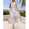 image:imageZESICA Womens Summer Floral Sleeveless V Neck Maxi SundressWhite