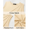 image:imageZESICA Womens Summer Going Out Tops Sleeveless Crewneck Pleated Tank TopApricot
