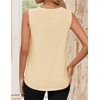 image:imageZESICA Womens Summer Going Out Tops Sleeveless Crewneck Pleated Tank TopApricot
