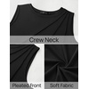 image:imageZESICA Womens Summer Going Out Tops Sleeveless Crewneck Pleated Tank TopBlack