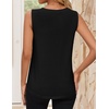 image:imageZESICA Womens Summer Going Out Tops Sleeveless Crewneck Pleated Tank TopBlack
