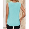 image:imageZESICA Womens Summer Going Out Tops Sleeveless Crewneck Pleated Tank TopLakegreen