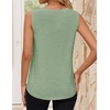 image:imageZESICA Womens Summer Going Out Tops Sleeveless Crewneck Pleated Tank TopLightgreen