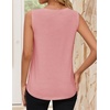 image:imageZESICA Womens Summer Going Out Tops Sleeveless Crewneck Pleated Tank TopPink