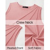 image:imageZESICA Womens Summer Going Out Tops Sleeveless Crewneck Pleated Tank TopPink