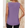 image:imageZESICA Womens Summer Going Out Tops Sleeveless Crewneck Pleated Tank TopPurple
