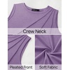 image:imageZESICA Womens Summer Going Out Tops Sleeveless Crewneck Pleated Tank TopPurple