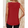 image:imageZESICA Womens Summer Going Out Tops Sleeveless Crewneck Pleated Tank TopRed