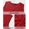 image:imageZESICA Womens Summer Going Out Tops Sleeveless Crewneck Pleated Tank TopRed