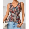 image:imageZESICA Womens Summer Going Out Tops Sleeveless V Neck Floral Y2K ShirtsBlack