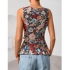 image:imageZESICA Womens Summer Going Out Tops Sleeveless V Neck Floral Y2K ShirtsBlack
