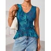 image:imageZESICA Womens Summer Going Out Tops Sleeveless V Neck Floral Y2K ShirtsBlue