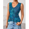 image:imageZESICA Womens Summer Going Out Tops Sleeveless V Neck Floral Y2K ShirtsBlue