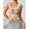 image:imageZESICA Womens Summer Going Out Tops Sleeveless V Neck Floral Y2K ShirtsBrown