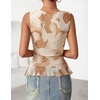 image:imageZESICA Womens Summer Going Out Tops Sleeveless V Neck Floral Y2K ShirtsBrown