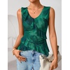 image:imageZESICA Womens Summer Going Out Tops Sleeveless V Neck Floral Y2K ShirtsGreen