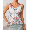 image:imageZESICA Womens Summer Going Out Tops Sleeveless V Neck Floral Y2K ShirtsWhite