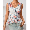 image:imageZESICA Womens Summer Going Out Tops Sleeveless V Neck Floral Y2K ShirtsWhite