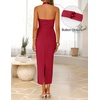 image:imageZESICA Womens Summer Halter Neck Bodycon Cocktail DressesRed